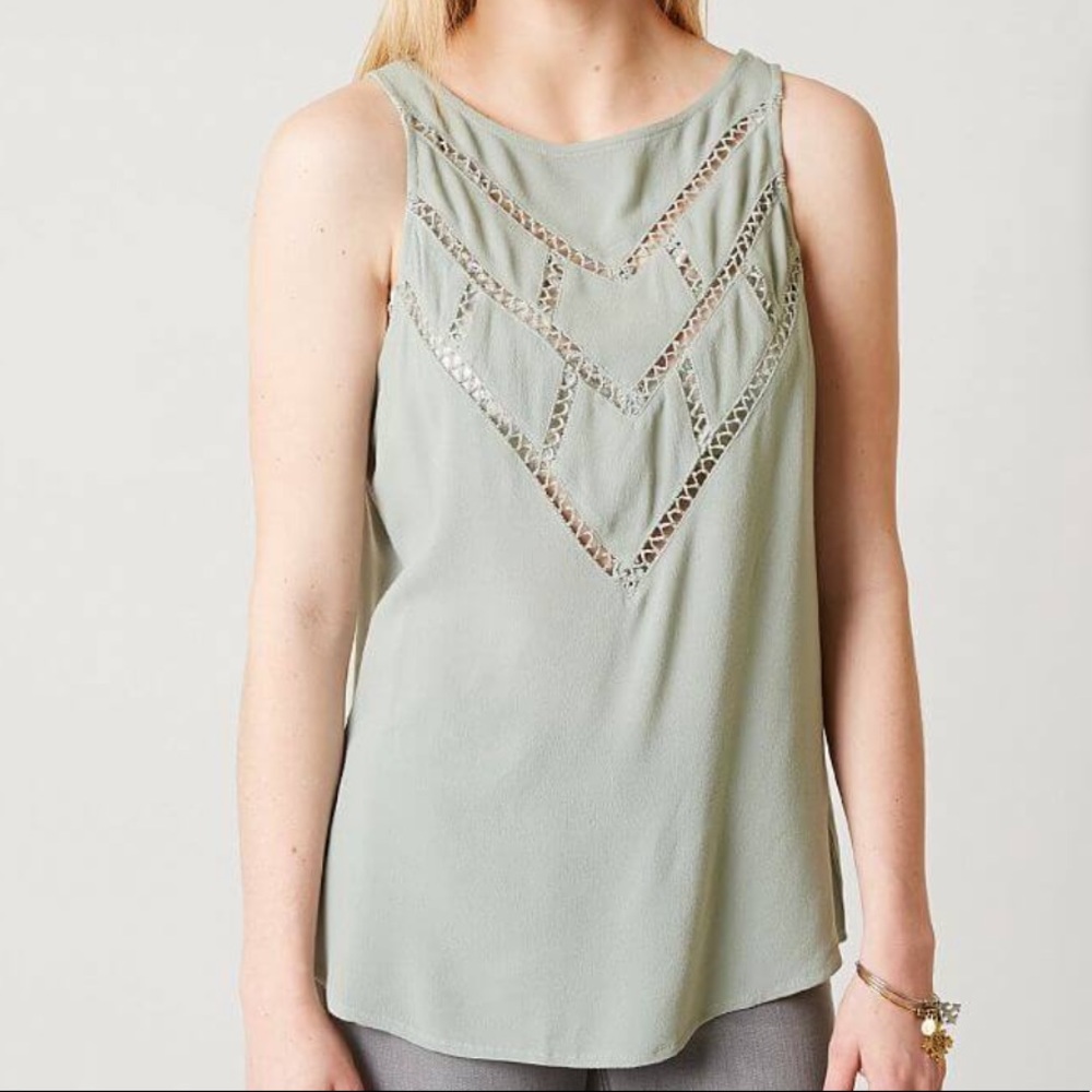 Red by BKE Green Textured Tank Top Size M